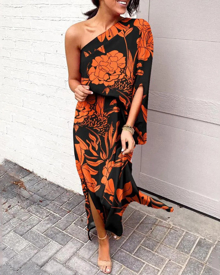 Lilian - One-Shoulder Floral Maxi Dress