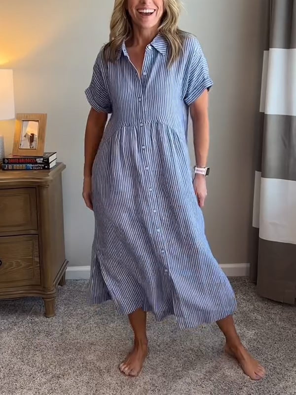Vanessa - Striped Button-Up Dress