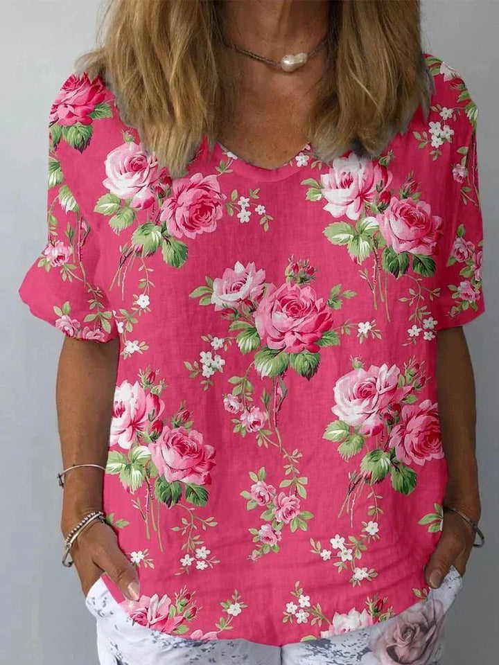 Delia – Artistic Floral Shirt