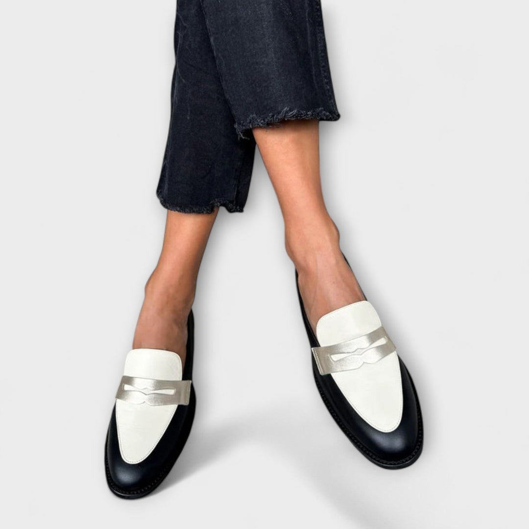 Heidi - Black Metallic Loafers